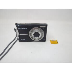 Olympus Digital Camera X-42 12.0MP Black & 4GB SD Card - Tested - Fast Shipping